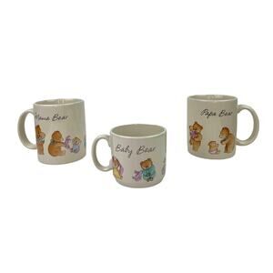 Vintage 80s Hallmark Papa Bear Baby Bear Mama Bear Coffee Mugs Cups Set of 3